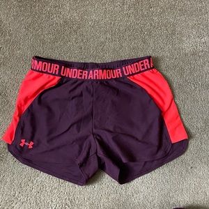 Under Armour | Athletic Shorts with pockets | Neon red and Maroon